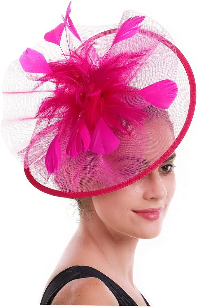 Wholesale Fascinators Hats Headwear Organza Floppy Hat Top Hat Veil Hat Horse Race Cocktail Elegant Vintage With Feather Bows Headpiece Headwear